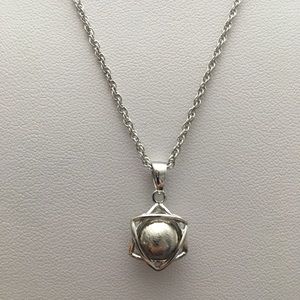 Natural Muonionalusta Meteorite 8mm Nucleus Pendant/925 Chain